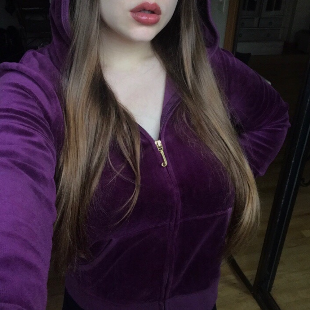 Juicy Couture purple and gold velour jacket